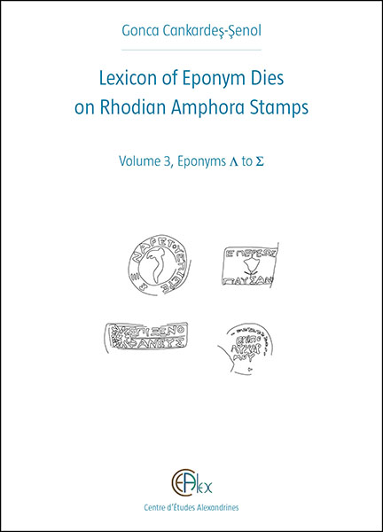 This work is the third in a four-volume lexicon of eponym dies stamped on Rhodian amphorae. It contains 1443 matrices designating 60 eponyms
