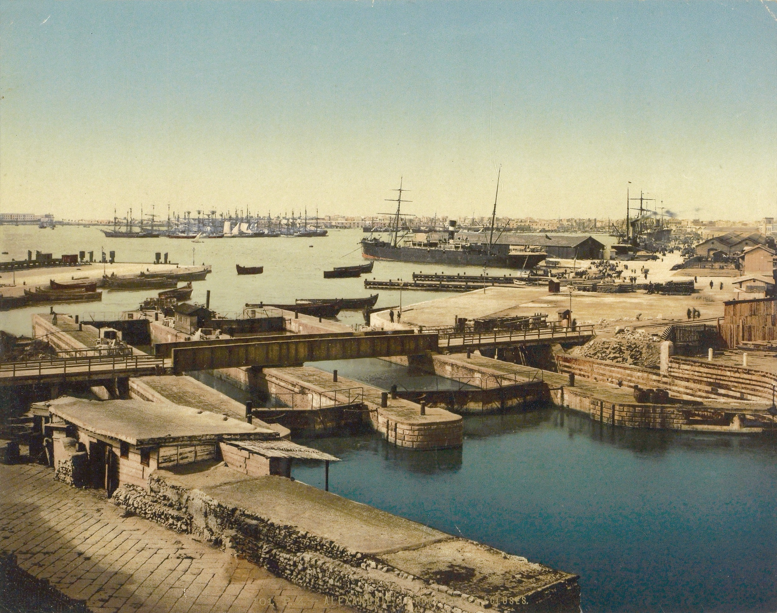 Locks at the mouth of the Mahmoudiah canal